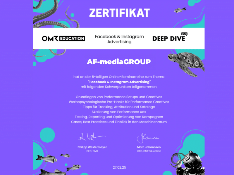 Social-Media-Advertising Weiterbildung – Facebook & Instagram Ads Deep Dive für AF-mediaGROUP